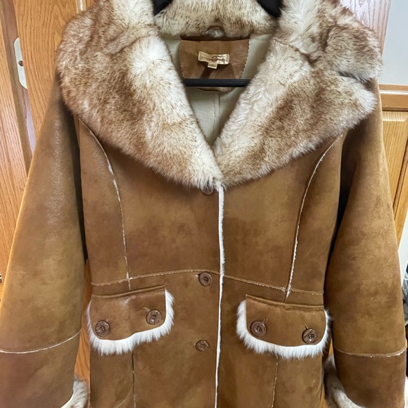 Wilson’s Leather Trench faux shearling coat size small - Picture 6 of 11